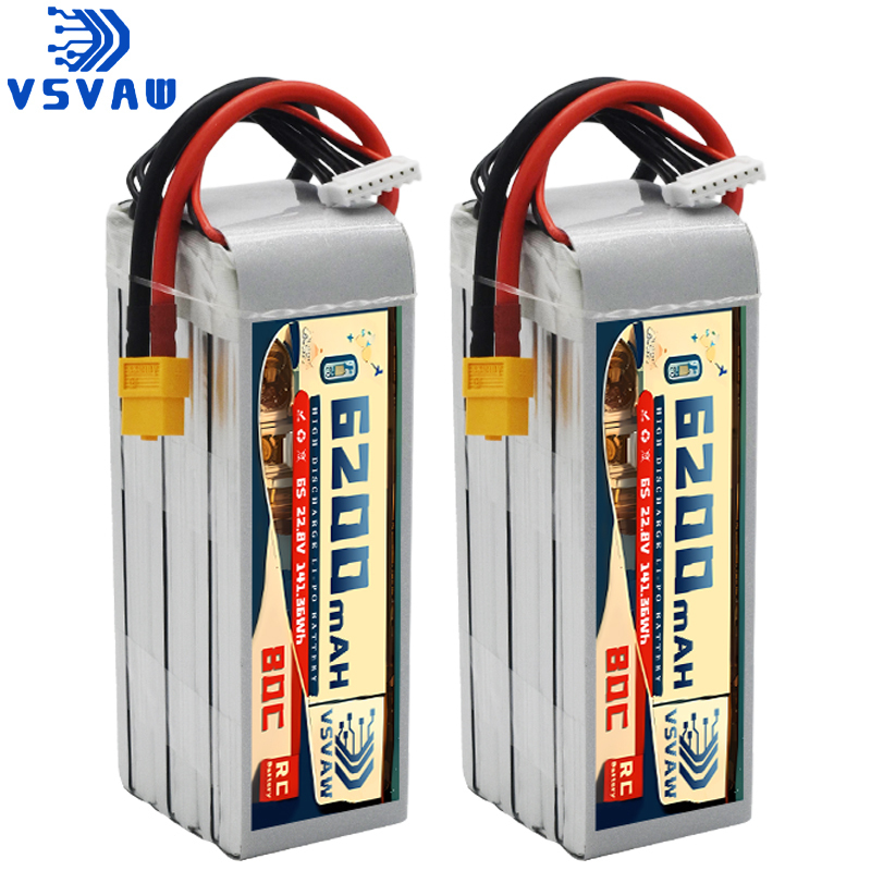 6S Lipo Battery 22.2V 5000Mah - Verbeterde VSVAW 6S 22.8V 80C/160C 6200mAh