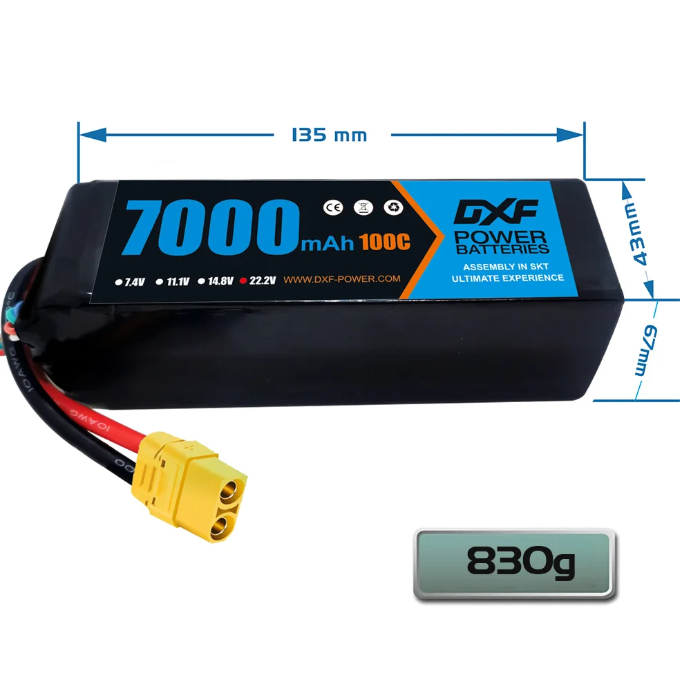 DXF 6S Lipo Batterij 22.2V 700 - 6S Lipo Battery 22.2V 5000Mah recensie en prijs