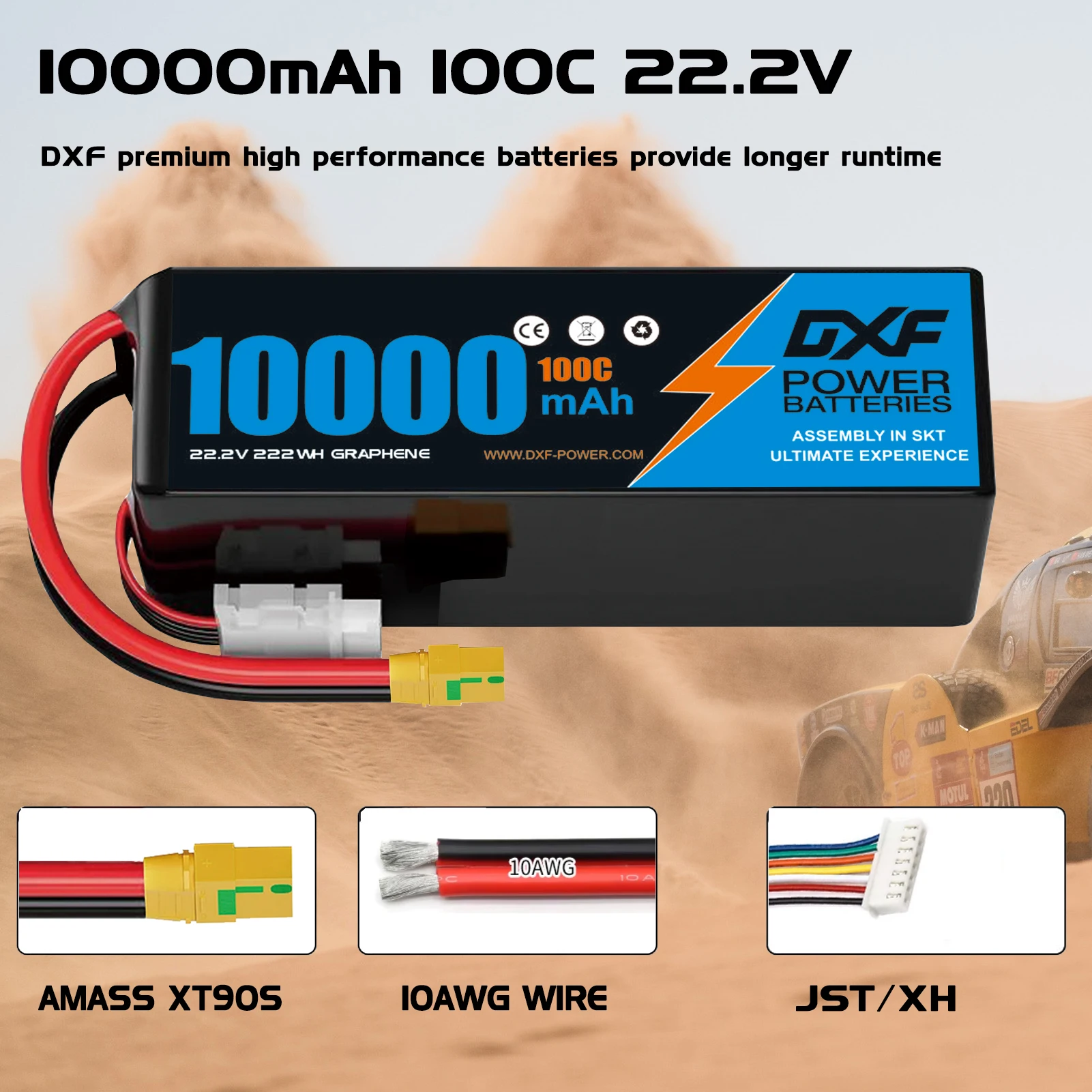 DXF 6S Lipo Batterij 10000mAh  - 6S Lipo Battery 22.2V 5000Mah recensie en prijs