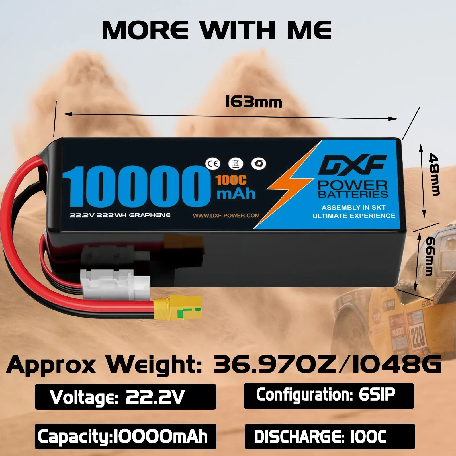 DXF 6S Lipo Batterij 10000mAh  - 6S Lipo Battery 22.2V 5000Mah recensie en prijs