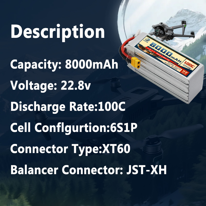 2026 Nieuwe 6S 22.8V 8000mAh 1 - 6S Lipo Battery 22.2V 5000Mah recensie en prijs