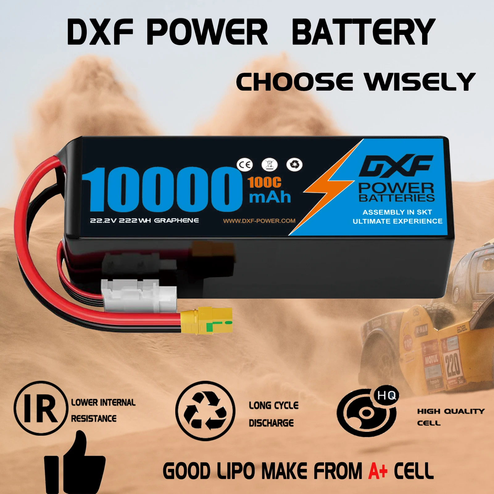 DXF Lipo Batterij 6S 22.2V 100 - 6S Lipo Battery 22.2V 5000Mah recensie en prijs